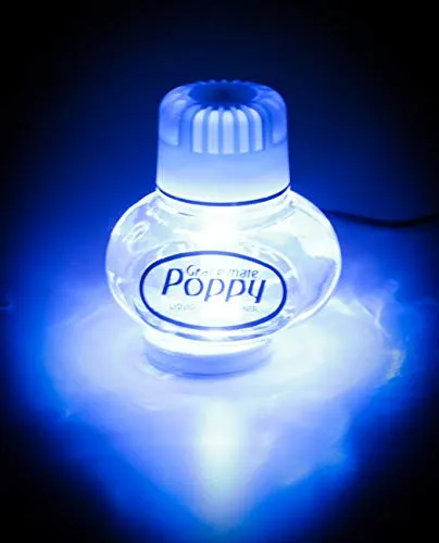 Bubble-Store Original Poppy Lufterfrischer mit LKW LED-Beleuchtung - Lufterfrischer für PKW, LKW, Wohnmobil oder Boot mit edlen Düften und LED-Beleuchtung in 7 Farben für stimmungsvolle Atmosphäre.