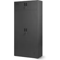 Jan Nowak Aktenschrank - Mehrzweckschrank mit Geheimfach - Schränke für das Heimbüro mit robustem Stahlblech, abschließbarem Geheimfach und 2 Schubladen für maximale Sicherheit und Stauraum. Ideal für Werkstätten und Umkleideräume.