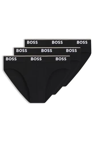 BOSS Herren Brief 3p Co/EL Slips, Black 001, L EU - Herren-Slips aus hochwertiger Verarbeitung mit elastischem Bund, ideal für Komfort und Stil im Alltag.