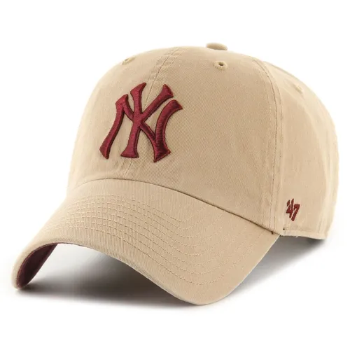New York Yankees Baseballcap CLEAN UP in Khaki Beige - Hüte & Mützen - Unisex Baseballcap aus 100% Baumwolle, ideal für den Sommer und Freizeitaktivitäten. Stylisch und bequem für jeden Fan!