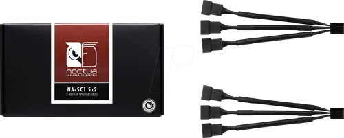 Noctua NA-SC1 Sx2 - 3-Wege-Lüfterverteilerkabel, 4-Pin PWM (Doppelpackung, 13cm, Schwarz) für optimale Drehzahlsteuerung und Stromversorgung von bis zu 5 Lüftern