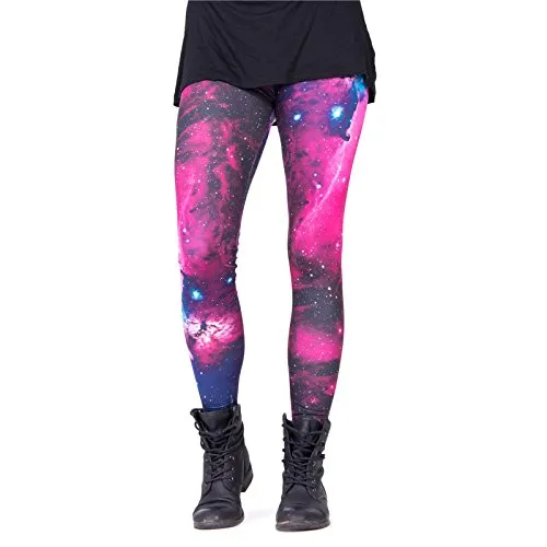 cosey - Bedruckte Bunte Leggins (Einheitsgröße) Verschiedene Leggings Designs, Galaxy, Einheitsgröße