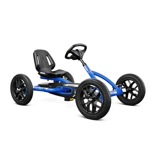 BERG Buddy Blue GoKart | Sicheres Tretfahrzeug für Kinder - Tretfahrzeug für Kinder 3-8 Jahre mit robustem Metallrahmen und patentiertem BFR-System für einfaches Bremsen und Rückwärtsfahren. Ausgestattet mit Luftreifen für müheloses Fahren und hohe Stabilität.
