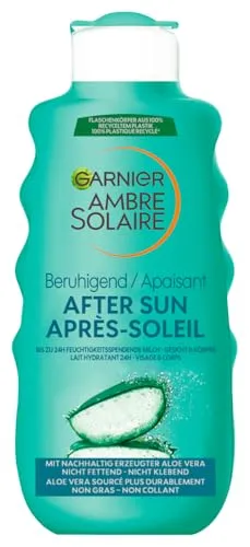Garnier Ambre Solaire Beruhigende After Sun Milk, verlängert die Bräune und spendet Feuchtigkeit, 175 ml