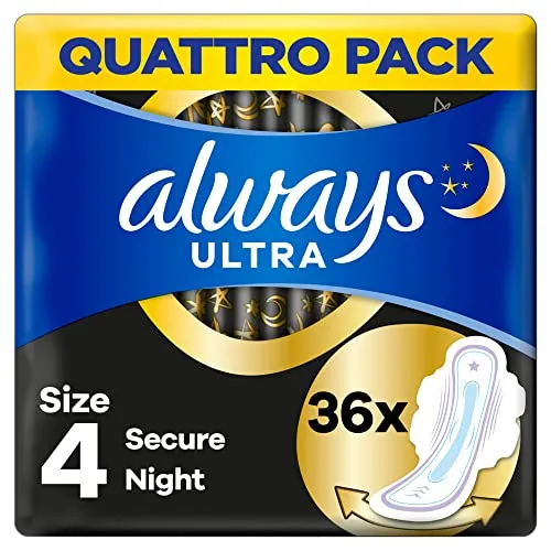 Always - Secure Night Damenbinde mit Flügeln - 36 Stücke