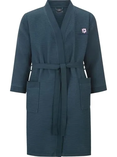 Jan Vanderstorm Herren Bademantel Aretti petrol, 7XL (XXXXXXXL) - 80/82 - Bademantel für Herren, ideal für Sauna und Wellness. Kuschelig aus reiner Baumwolle, pflegeleicht und in Übergröße erhältlich. Genießen Sie höchsten Komfort!