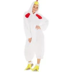 Lustiges Huhn Kostüm für Erwachsene - Kostüm-Outfits für Erwachsene, aus zotteligem Plüsch mit praktischen Krallenfüßen und Reißverschluss, perfekt für Karneval und Straßenfeste!