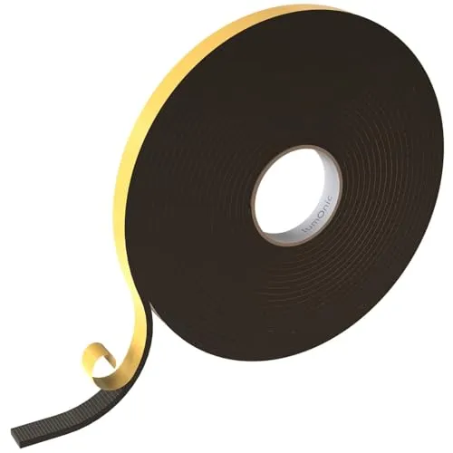 Lumonic 10m EPDM Dichtungsband Selbstklebend 20mm x 5mm | Moosgummi Dichtband für Fenster + Türen | Fensterdichtung, Türdichtung, Gummidichtung zum Kälteschutz