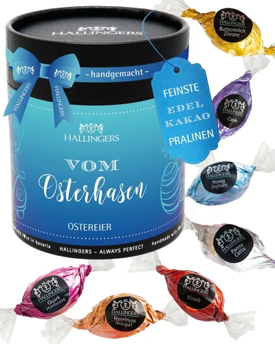 Pralinen-Osterei Ostergeschenk - ohne Alkohol handmade "Vom Osterh..." Hallinger