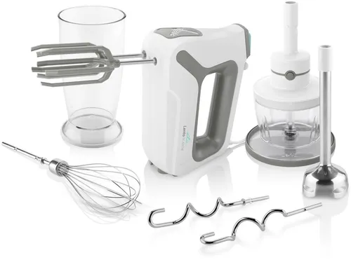 Eta LENTO 5in1 Handmixer Weiss 550 Watt - Vielseitiger Handmixer mit 4 Geschwindigkeitsstufen, ideal für das einfache Mixen und Zubereiten in der Küche.