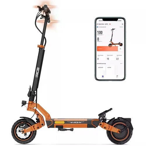 RCB D7 Premium E-Scooter – 1600W Leistung & 100 km Reichweite - Elektroscooter mit Straßenzulassung, kraftvollem 1600W Motor, integrierten Blinkern und NFC-Zugang für höchsten Fahrkomfort und Sicherheit.