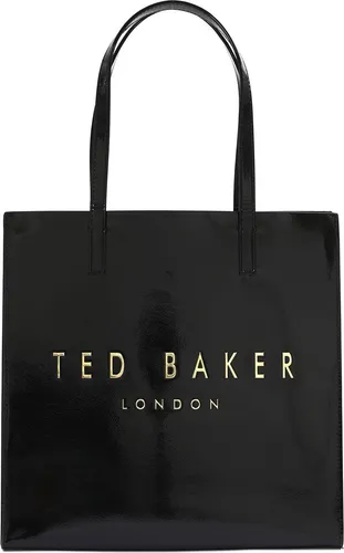 Ted Baker Shopper Crinkon Crinkle Icon Bag Schwarz - Elegante Handtasche mit geräumigem Hauptfach und Zipperfach. Ideal für DIN A4-Unterlagen. Hochwertiges Design für stilvolle Outfits im Alltag.