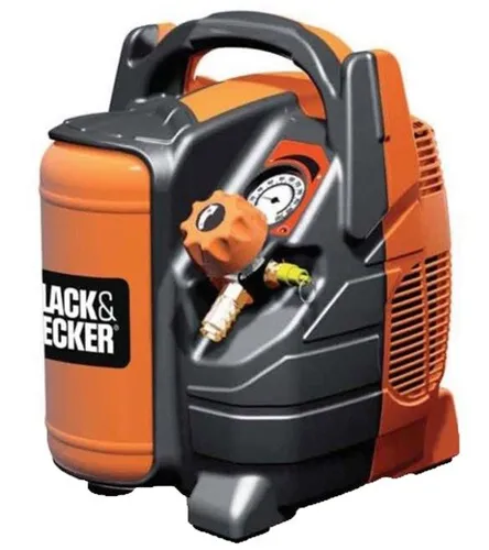 Black&Decker Druckluft Kompressor 5L - Ölfreier Kolbenkompressor mit 10bar - Kompressoren mit 180 l/min Ansaugleistung, ideal für Heimwerkerprojekte und professionelle Anwendungen. Leicht und kompakt für einfache Handhabung.