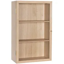 Hübsch Panorama Hängeschrank Natur - Eleganter Wandschrank aus FSC®-zertifiziertem Eichenfurnier, ideal zur stilvollen Präsentation Ihrer Kaffeetassen. Perfekte Größe für jedes Zimmer, schafft eine einladende Atmosphäre.