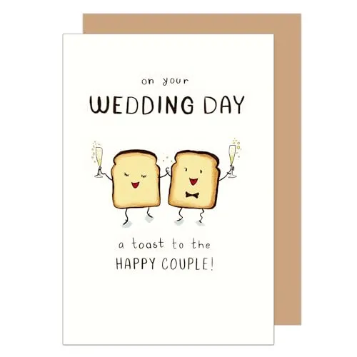 Edition Seidel Premium Glückwunschkarte zur Hochzeit mit Umschlag aus Kraftpapier. Hochzeitskarte Grußkarte Vermählung Just Married Wedding Brautpaar Toast anstoßen (H487 SW024)