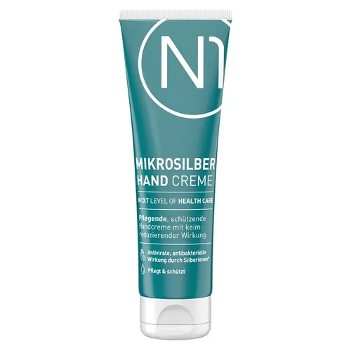 N1 Mikrosilber Handcreme – Handpflege für trockene, rissige & gereizte Hände, mit Mikrosilber, beruhigt die Haut & spendet intensive Feuchtigkeit