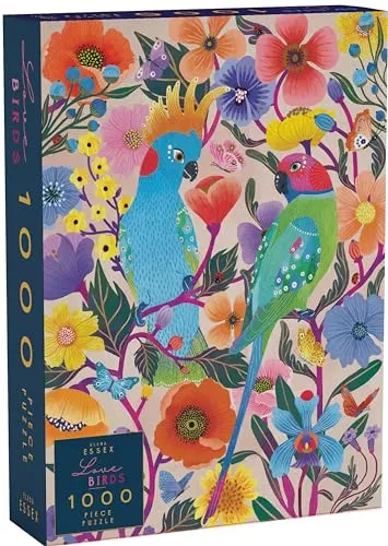 Elena Essex Puzzle 1000 Teile - Lovebirds/Puzzle Erwachsene/Puzzel/Puzzle 1000 / Schmetterlinge Vogel bunt Kunst/Größe 70 x 50 cm