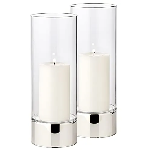 EDZARD Windlicht Granada 2er Set - Laternen im eleganten Design, ideal für Indoor und Outdoor, passend für Kerzen bis 8 cm Durchmesser, sorgt für eine Wohlfühlatmosphäre in jedem Raum.