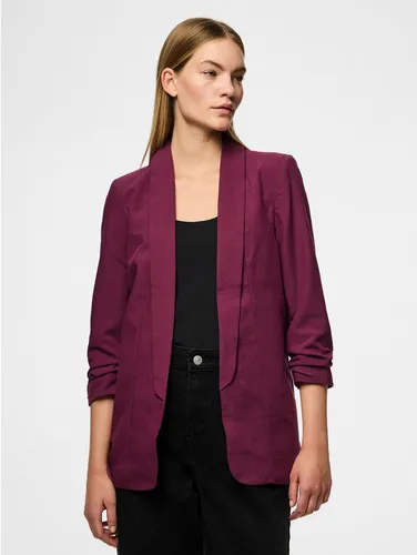 PIECES Damen Pcboss Noos 3/4 Blazer in Grape Wine - Eleganter 3/4-Ärmel Blazer für Damen, reguläre Passform aus hochwertigem Material, ideal für schicke Anlässe oder das Büro.