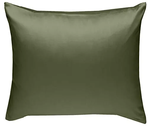 Bettwaesche-mit-Stil Mako-Satin Baumwollsatin Kissen Kissenbezug Uni einfarbig zum Kombinieren (Kissenbezug 40 cm x 40 cm, Dunkelgrün) viele Farben & Größen