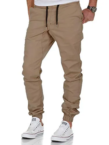Amaci&Sons Herren Stretch Jogger Chino Jeans Hose Cargo 7002 Beige W32 - Bequeme Herren Stretch Jogger Chino Jeans in Beige, ideal für lässige Looks. Flexibles Material sorgt für perfekten Sitz und Bewegungsfreiheit.