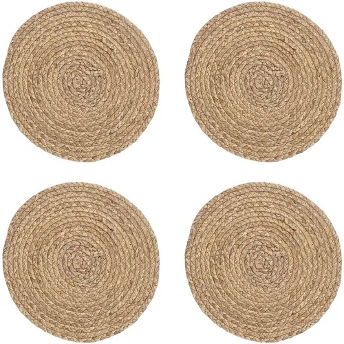 Zeller Present Platzset aus Wasserhyazinthe, 4er Set, Ø 38 cm - Elegantes Platzset aus geflochtener Wasserhyazinthe, ideal für eine stilvolle Tischdekoration. Mit einem Durchmesser von 38 cm bietet es ausreichend Platz für Teller und Besteck und schützt gleichzeitig Deinen Tisch.