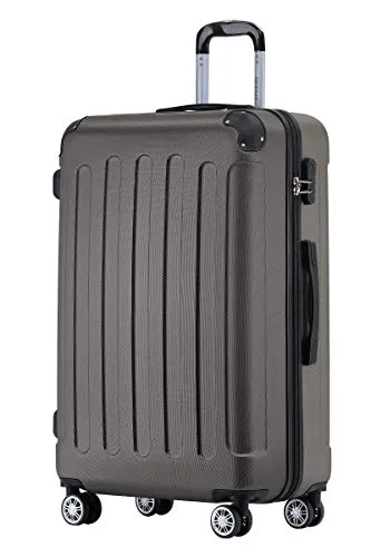 BEIBYE Hartschalenkoffer XL 76 cm – großer Reisekoffer, leicht, robust, ABS, 360° Doppelrollen, Zahlenschloss, Coffee