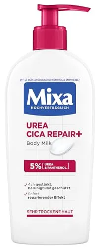 Mixa Urea Cica Body Lotion, beruhigende & schützende Körpermilch, mit Urea & regenerierendem Panthenol, für sehr trockene Haut, hochverträglich, beugt Hautirritationen vor Urea Cica Repair+, 250 ml