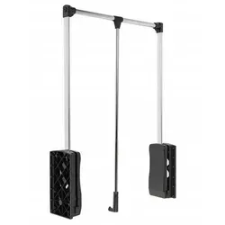 MS Beschläge Kleiderstange Stahl Lift Kleiderlift Schranklift Garderobenlift schwarz 120 cm