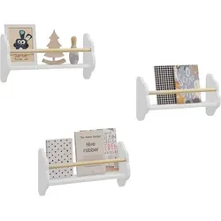 Woltu Kinderregal 3-tlg. aus Kiefernholz - Modernes Wandregal für das Kinderzimmer, robust und kindersicher, mit Wolkenform für eine spielerische Gestaltung. Einfach zu montieren und ideal für die Aufbewahrung von Kinderbüchern.
