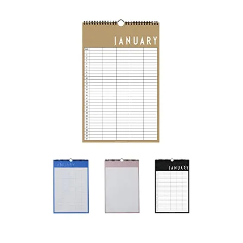 Design Letters Monatsplaner mit 144 Aufklebern | Kalender 2025 Ideal als Familienplaner 2025, Tischkalender 2025, Buchkalender 2025 | Planer 2024/2025 Entworfen in Dänemark | Budgetplaner/Finanzplaner