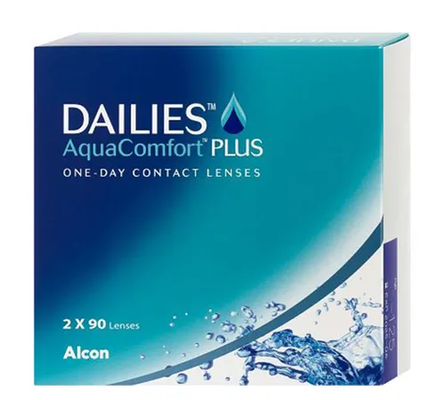 Dailies AquaComfort Plus Tageslinsen | 180 Stück - 1-Tages-Kontaktlinsen für anhaltenden Tragekomfort und klare Sicht, ideal für Allergiker – täglich frisch ohne Reinigung.