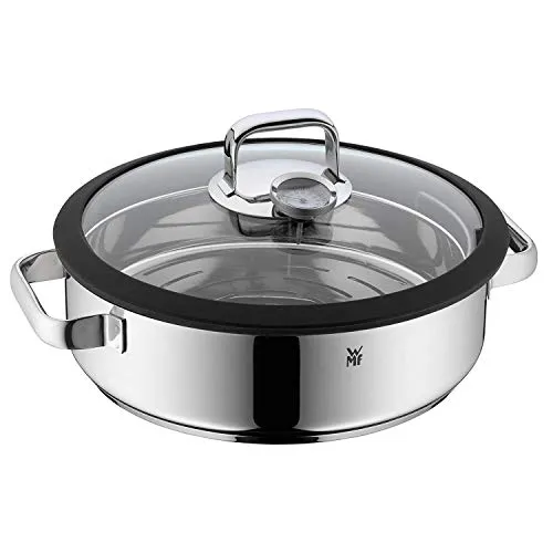 WMF Vitalis Aroma Dampfgarer 28 cm - Pfannen mit 5,0l Volumen, ideal zum gesunden Dampfgaren und Braten, hitzebeständig und backofenfest bis 250°C für vielseitige Kochmöglichkeiten.