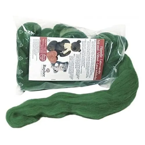 RAYHER HOBBY Rayher 5360001 Reine Schurwolle, Filzwolle, Kammzug, Beutel 50 g, schwarz, Märchenwolle