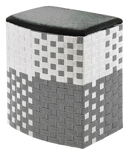 Kobolo Wäschekorb - Handgefertigter Nylon Wäschebehälter in Schwarz-Weiß - Wäschekörbe - Stilvoller Wäschebehälter aus handgefertigtem Nylon mit 100% Baumwollfutter, das Ihr Bad elegant aufwertet.