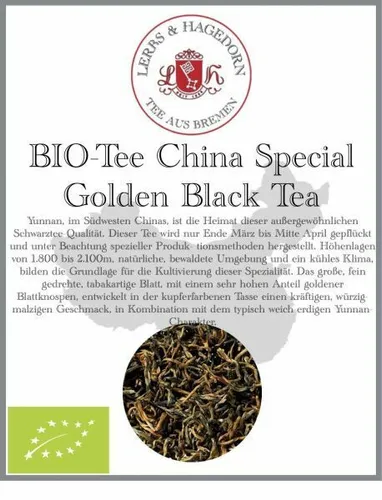Schwarzer Tee Bio China Special Golden Black Tea 1kg
