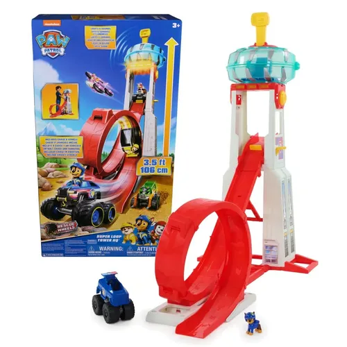 Paw Patrol Rescue Wheels Super Loop Tower HQ (6069672) - Spannender Looping-Spielspaß für kleine Abenteurer, ideal für kreative Spielstunden