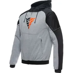 Dainese Daemon-x Safety Hoodie Jacket 56 - Schutzjacke in Melange grau / schwarz / rot fluo, bietet optimalen Schutz und stylisches Design für Motorradfahrer.