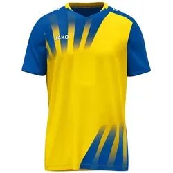 JAKO Unisex Trikot Vintage, Kurzarm, gelb/royal, XXL - Trikots für Herren & Damen im stylischen Retro-Look, atmungsaktiv mit Keep Dry Funktion für optimalen Tragekomfort beim Sport und aus 100% recyceltem Polyester.