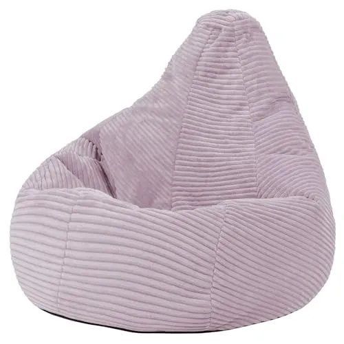 Icon Dalton Sitzsack Kinder, Lila - Bequemer Cord Gaming Sessel für Kinder - Sitzsäcke fürs Kinderzimmer, ideal zum Entspannen und Spielen. Aus flauschigem Cordstoff gefertigt, bietet dieser leichte Sessel optimalen Komfort und ist strapazierfähig.