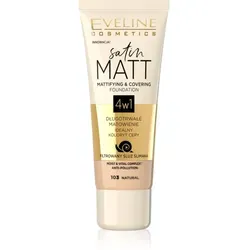 Eveline Cosmetics Satin Matt mattierendes Make-up mit Schneckenextrakt Farbton 103 Natural 30 ml