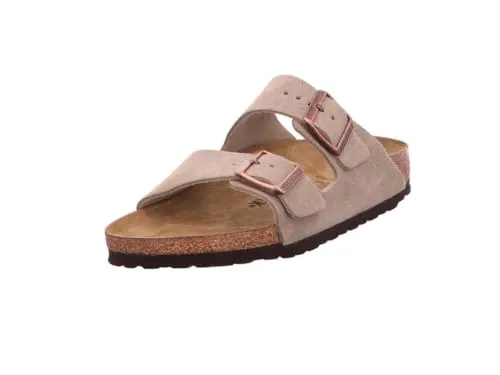 Birkenstock Classic Unisex Arizona Pantoletten, Grau (Taupe), 40 EU - Clogs & Pantoletten für Herren mit anatomisch geformtem Fußbett aus Kork und Latex für optimalen Tragekomfort und Unterstützung.