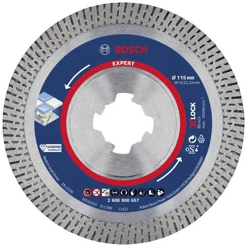 Bosch Expert HardCeramic X-LOCK Diamanttrennscheiben 115 mm - Schleif- & Trennscheiben mit X-LOCK-System für schnelle und einfache Montage, ideal für präzise Schnitte in Keramik und andere harte Materialien.