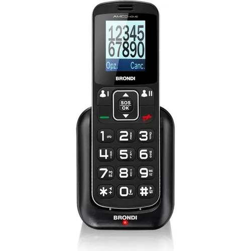 Brondi Amico Home Mobiltelefon Dual SIM 1.77" - Handys mit großen Tasten und intuitivem Design, ideal für Senioren oder Nutzer, die ein einfaches Mobiltelefon suchen. Mit Dual-SIM-Funktion, SOS-Taste für Sicherheit und langer Batterielebensdauer.