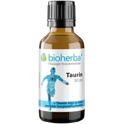 BIOHERBA R Taurin Tropfen Tinktur 50 ml – Hochwertiges Nahrungsergänzungsmittel - 50 ml Taurin Tropfen Tinktur mit Vitamin B1 für eine einfache Einnahme. Praktische Braunglasflasche mit Tropfaufsatz sorgt für präzise Dosierung und Schutz des Inhalts.