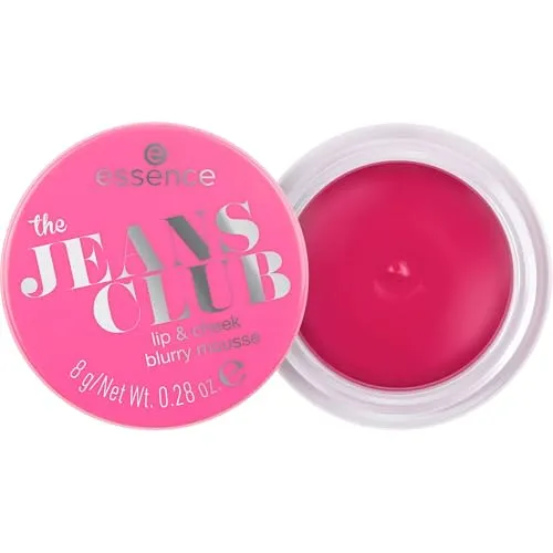 essence the JEANS CLUB lip & cheek blurry mousse, Rouge, Nr. 01, Pink, Färbeeffekt, matt, vegan, ölfrei, ohne Parabene, Nanopartikel frei, 1er Pack (8g)