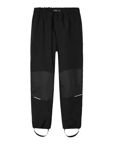 NAME IT Jungen Nknalfa Pant Solid Noos Hose, Schwarz, 164 EU - Hosen für Jungen, ideal für aktive Kids mit verstärkten Knien und Sitzfläche sowie verstellbarem Bund für perfekten Sitz.