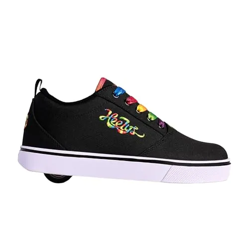 Heelys Pro 20 Schuhe mit Rollen, Schwarzer Regenbogen, 35 EU - Sneaker mit gepolstertem Kragen und Abriebfester Bremsbelag, perfekt für Spaß und Mobilität unterwegs. Inklusive Radstopfen und Entfernungswerkzeug.