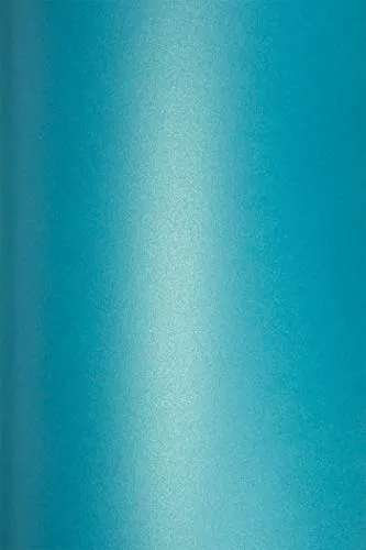 Blatt Perlmutt-Türkis 290g Karton DIN A4 210x297 mm, Cocktail Curacao, ideal für Hochzeit, Geburtstag, Weihnachten, Einladungen, Diplome, Kunst und Handwerk 10