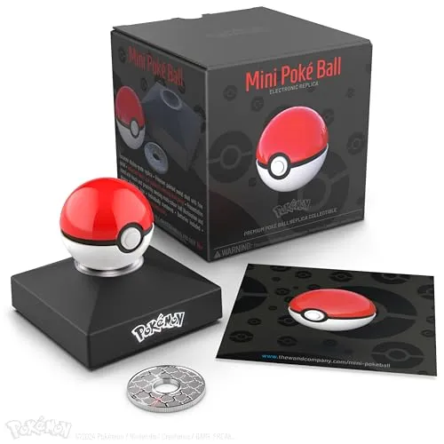 The Wand Company Pokémon Mini Poké Ball Replica - 40 mm, authentisch und mit leuchtendem Touch-Sensor für beeindruckende Displays